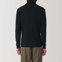 Hot Muji Pull en laine côtelée col roulé homme
