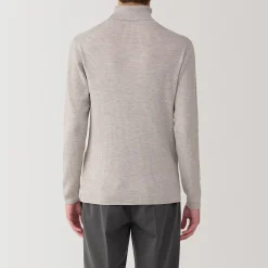 Hot Muji Pull en laine côtelée col roulé homme
