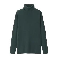 Hot Muji Pull en laine côtelée col roulé homme