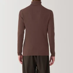 Hot Muji Pull en laine côtelée col roulé homme
