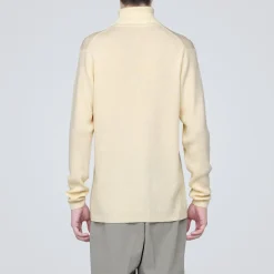 Hot Muji Pull en laine côtelée col roulé homme