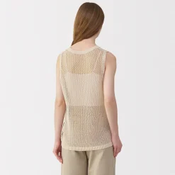 Outlet Muji Pull sans manche en tricot de washi et coton pour femme