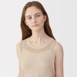 Outlet Muji Pull sans manche en tricot de washi et coton pour femme