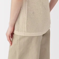 Outlet Muji Pull sans manche en tricot de washi et coton pour femme