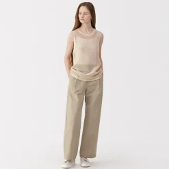 Outlet Muji Pull sans manche en tricot de washi et coton pour femme