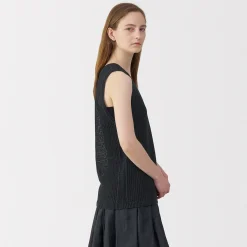 Outlet Muji Pull sans manche en tricot de washi et coton pour femme