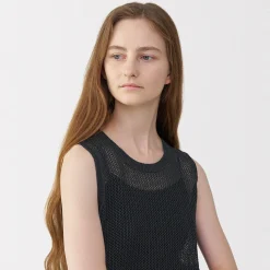 Outlet Muji Pull sans manche en tricot de washi et coton pour femme