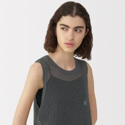 Outlet Muji Pull sans manche en tricot de washi et coton pour femme