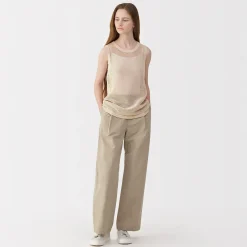 Outlet Muji Pull sans manche en tricot de washi et coton pour femme