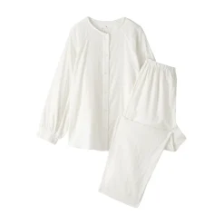 Sale Muji Pyjama en double gaze à pois dobby pour femme