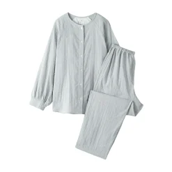 Sale Muji Pyjama en double gaze à pois dobby pour femme