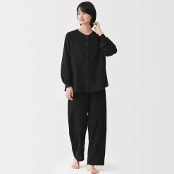 Sale Muji Pyjama en double gaze à pois dobby pour femme