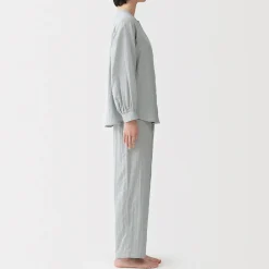 Sale Muji Pyjama en double gaze à pois dobby pour femme