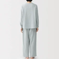 Sale Muji Pyjama en double gaze à pois dobby pour femme
