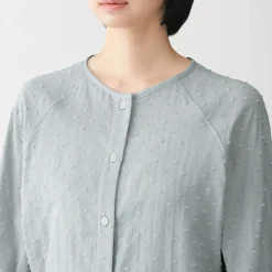 Sale Muji Pyjama en double gaze à pois dobby pour femme