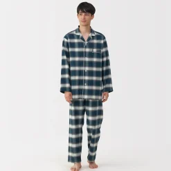 Online Muji Pyjama en flanelle sans couture latérale pour homme