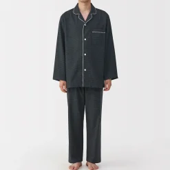 Online Muji Pyjama en flanelle sans couture latérale pour homme