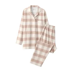 New Muji Pyjama en flanelle sans couture latérale pour femme