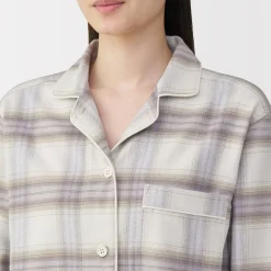 New Muji Pyjama en flanelle sans couture latérale pour femme