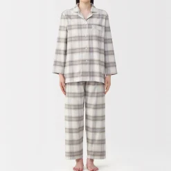 New Muji Pyjama en flanelle sans couture latérale pour femme
