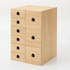 Online Muji Rangement en bois 6 tiroirs
