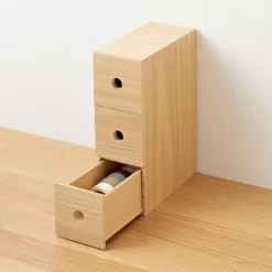 Discount Muji Rangement en bois 3 tiroirs