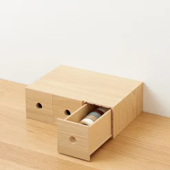 Discount Muji Rangement en bois 3 tiroirs