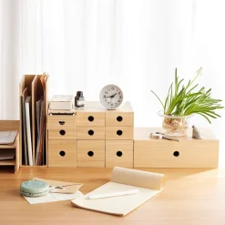 Discount Muji Rangement en bois 3 tiroirs