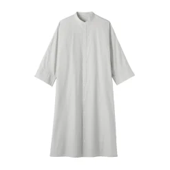 Clearance Muji Robe chemise à col montant en popeline de coton biologique pour femme