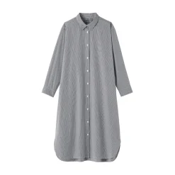 Best Muji Robe chemise en coton large délavé pour femme