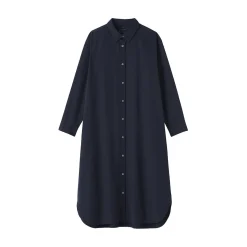 Best Muji Robe chemise en coton large délavé pour femme