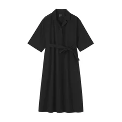 Sale Muji Robe chemise large à manches 3/4 et en coton Quick Dry pour femme