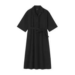 Sale Muji Robe chemise large à manches 3/4 et en coton Quick Dry pour femme