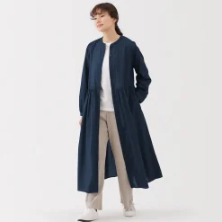 Discount Muji Robe chemise midi en voile de coton pour femme