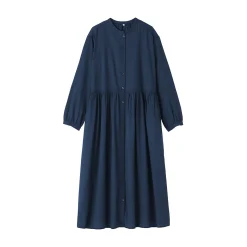 Discount Muji Robe chemise midi en voile de coton pour femme