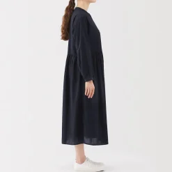 Discount Muji Robe chemise midi en voile de coton pour femme