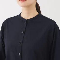 Discount Muji Robe chemise midi en voile de coton pour femme