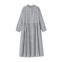 Discount Muji Robe chemise midi en voile de coton pour femme