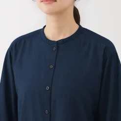 Discount Muji Robe chemise midi en voile de coton pour femme