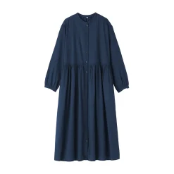 Discount Muji Robe chemise midi en voile de coton pour femme
