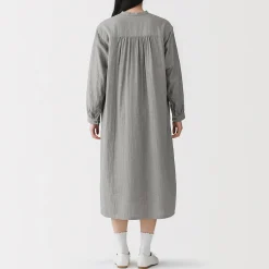 Best Muji Robe en double gaze en mélange de kapok pour femme
