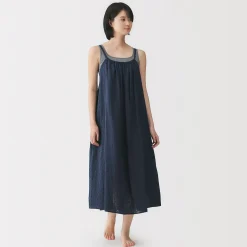 Best Muji Robe top en double gaze à pois dobby pour femme