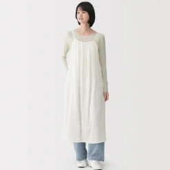 Best Muji Robe top en double gaze à pois dobby pour femme