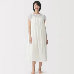 Best Muji Robe top en double gaze à pois dobby pour femme