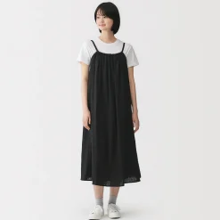 Best Muji Robe top en double gaze à pois dobby pour femme