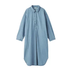 Discount Muji Robe-chemise légère en denim de kapok mélangé pour femme