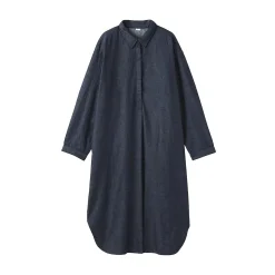 Discount Muji Robe-chemise légère en denim de kapok mélangé pour femme