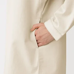 Hot Muji Robe-chemise légère en sergé de kapok mélangé pour femme Blanc Brut