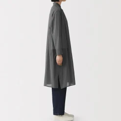 Clearance Muji Robe-chemise transparent en coton biologique à haute torsion