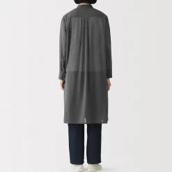 Clearance Muji Robe-chemise transparent en coton biologique à haute torsion